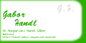 gabor handl business card